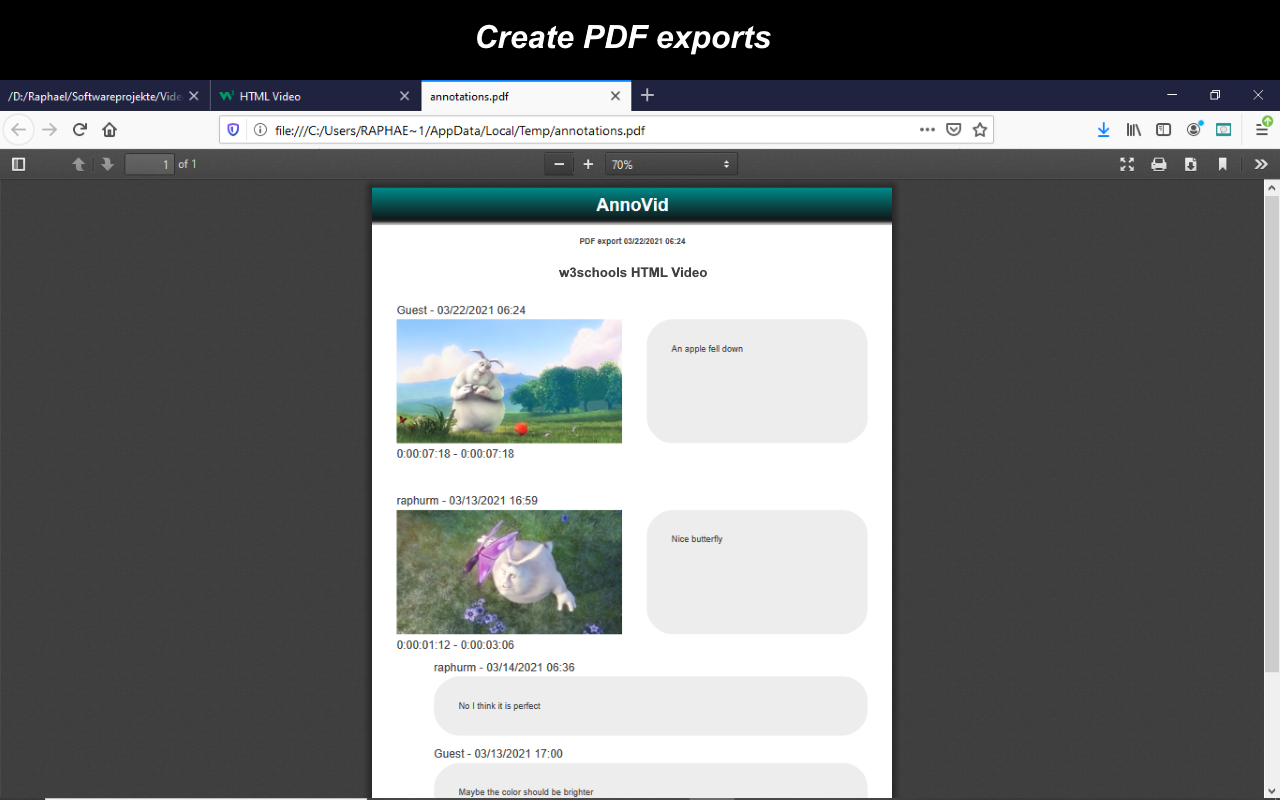 PDF export