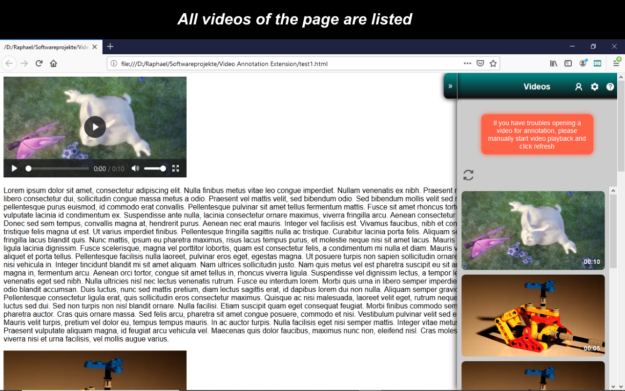 Video list